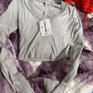 Cotton Citizen Light Gray Long Sleeve Top